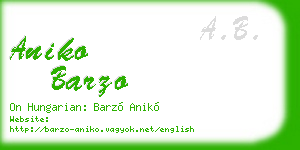 aniko barzo business card